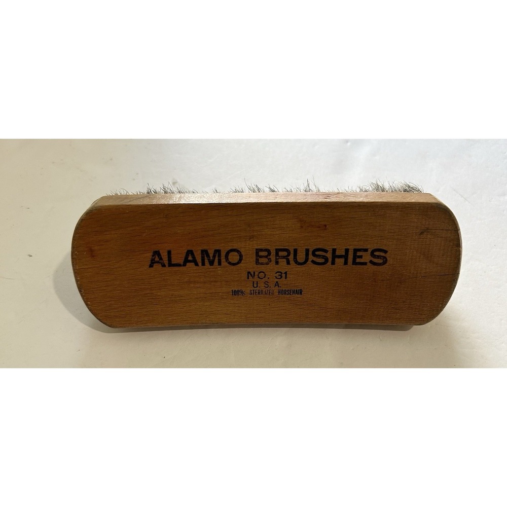 Vintage 7in Wood Handled Horse Hair Boot Brush Alamo No 31 Hand Tools Shoe Shine